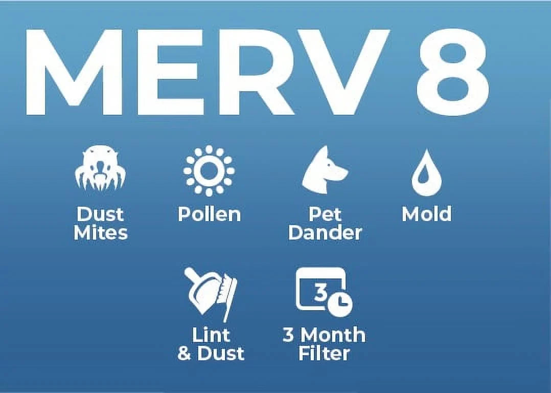 6 Pack. 10x24x1 MERV 8 Pleated AC Furnace Air Filters