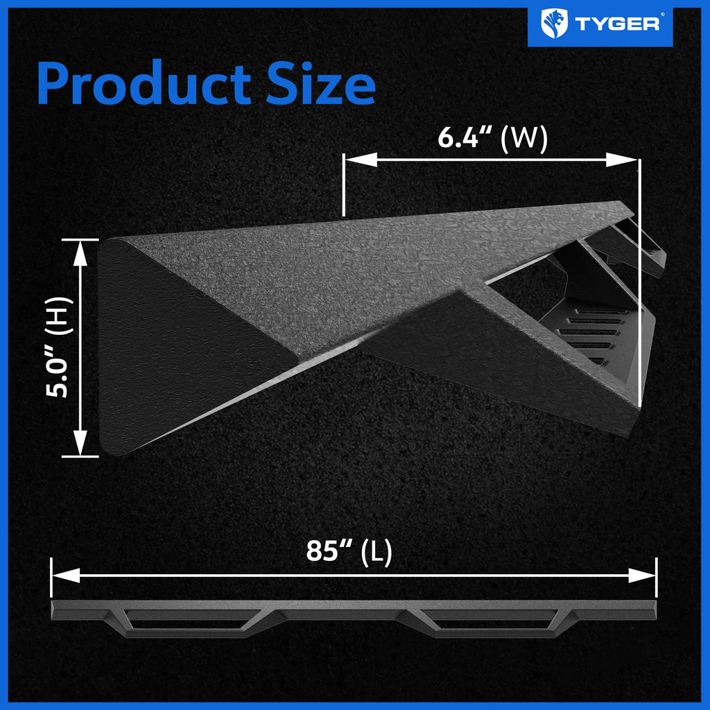 Tyger Auto LanderX Running Board suitable with 2009-2018 Dodge Ram 1500; 2010-2024 2500 3500; 2019-2024 Classic | Crew Cab | TG-LX3D82348 | Drop Step Side Step Rail Nerf Bars