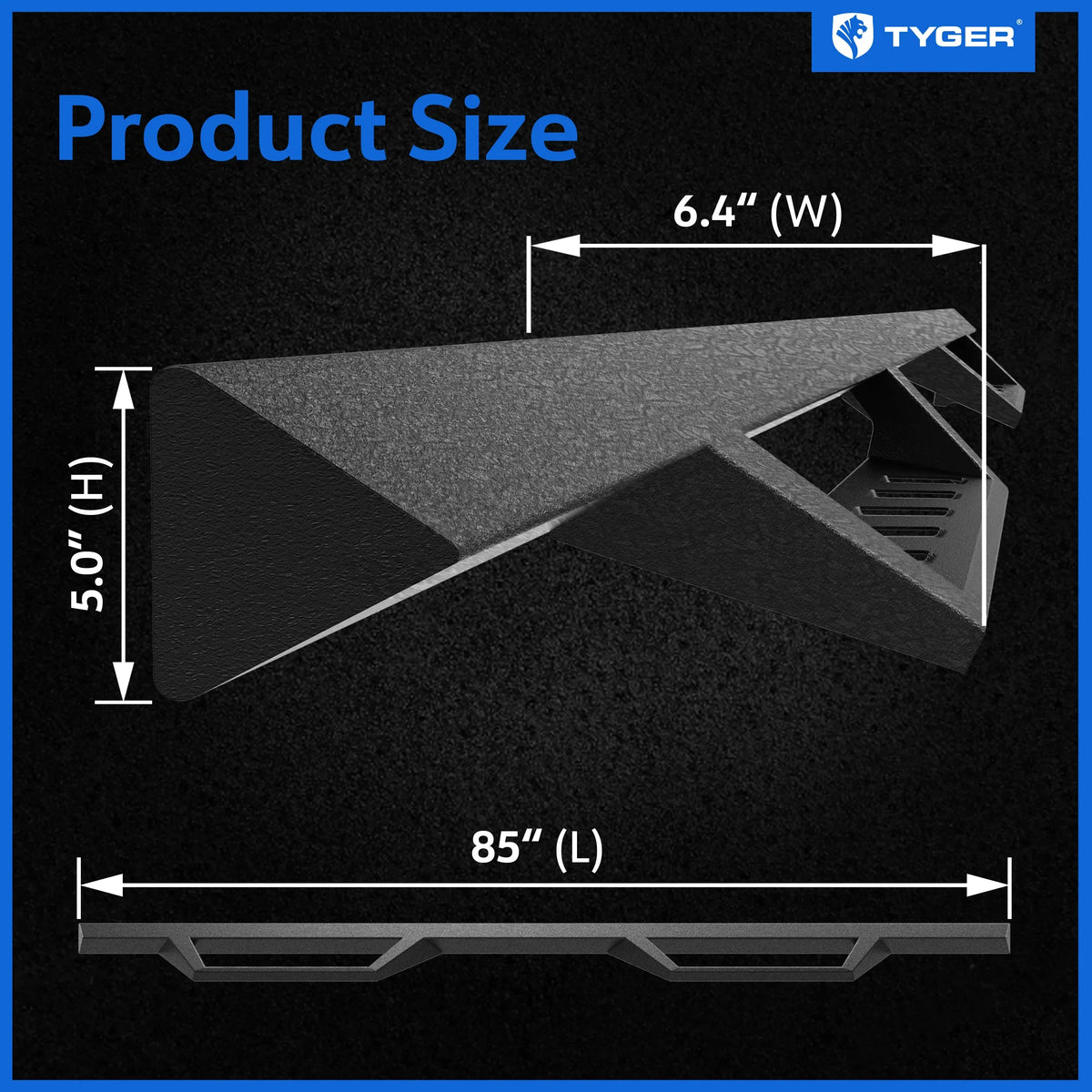 Tyger Auto LanderX Running Board suitable with 2009-2018 Dodge Ram 1500; 2010-2024 2500 3500; 2019-2024 Classic | Crew Cab | TG-LX3D82348 | Drop Step Side Step Rail Nerf Bars