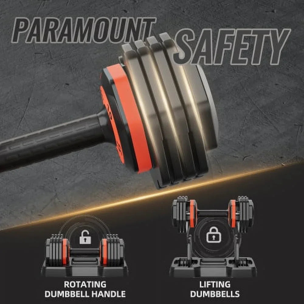 Adjustable Dumbbell Set 25LB Pairs 5 in 1 with Anti-Slip Metal Handle Fast Adjust Dumbbell Weight for Exercises Pair Dumbbells for Men and Women in Home Gym Workout Equipment