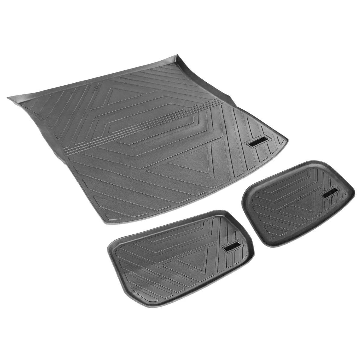 Ikon Motorsports Trunk Mats Cargo Liner matching with 2020-2023 Tesla Model Y Black TPE All climate Waterproof Anti-Slip Frunk Trunk Under Cargo Storage Liner Mat Interior Accessories 3PCS
