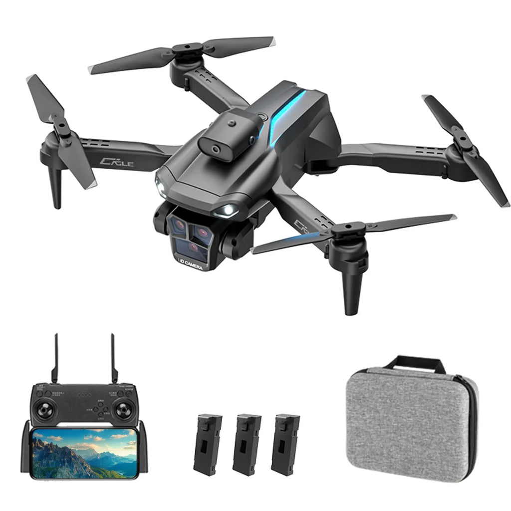 Meterk Remote Control with Camera 4K 3 Front Camera 2 Bottom Camera Obstacle Avoidance 5GWiFi FPV Storage Bag Package Trajectory Flight Gesture Photography Follow Flight 3 Battery