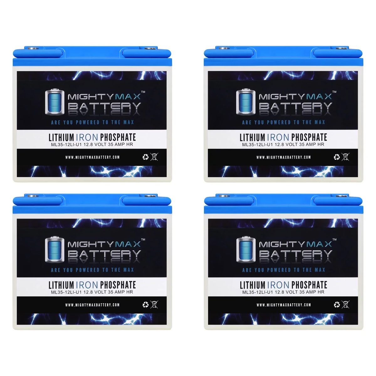 12V 35AH U1 Lithium Replacement Battery appropriate with Goal Zero Yeti 400 Solar Generator - 4 Pack