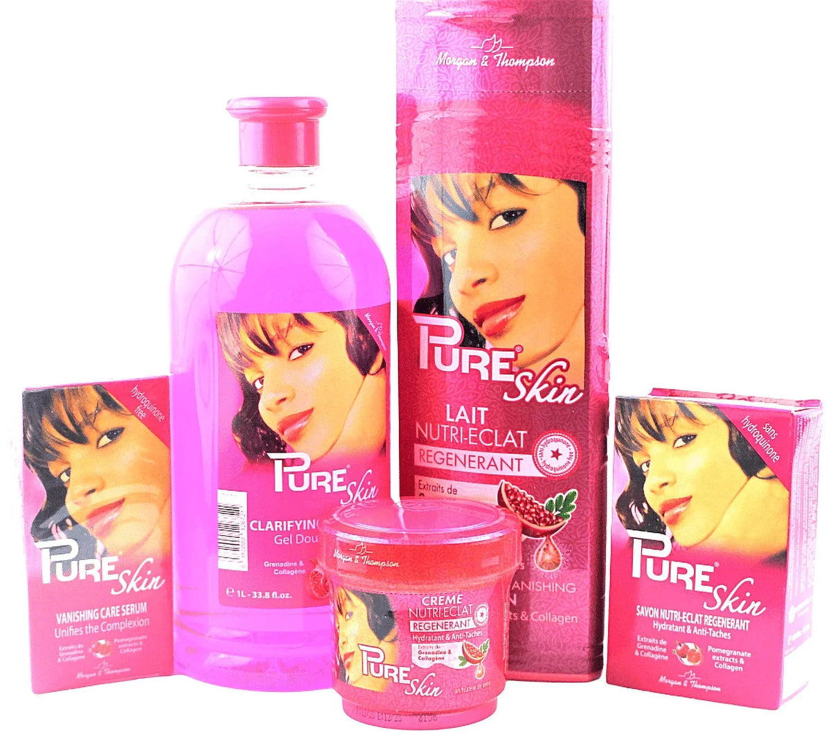 Pure Skin Vanishing Care Body Set of 5 Lotion, Soap, Face Cream, Shower Gel