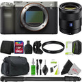 Alpha a7C Mirrorless Digital Camera (Silver) + Fe 55MM F/1.8 Za Lens Accessory Kit