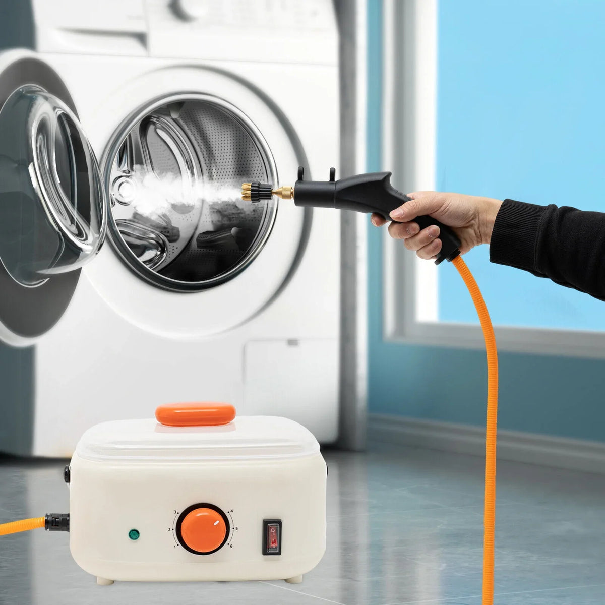 2500W High Pressure Steam Cleaner Commercial High Temp Electric Cleaning Machine ,≥ 100℃/212°F Working Temperature for Homes, Hotels, Restaurants, Car Maintenance Stores