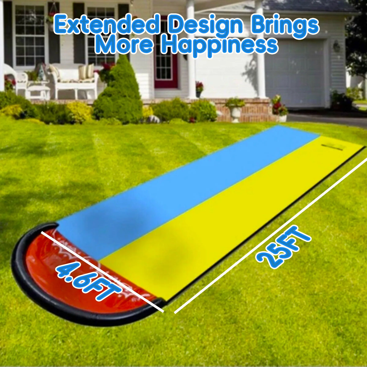 YoYfun 25ft x 4.6ft  Double moisture Slide for Adult Kids, Heavy Duty Lawn aqua Slide with Sprinkler and 2 Slip Inflatable Boards for Summer Yard Lawn Outdoor aqua Play Activities