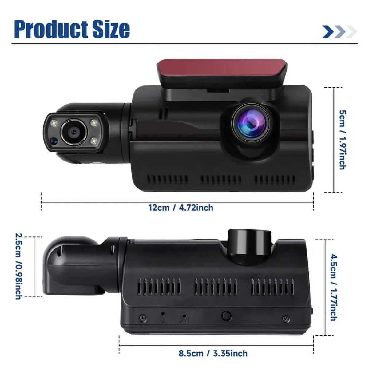 SYTHERS 1080P Dash Cam Front and Rear, 170° Wide Angle Dash Camera with Night Vision