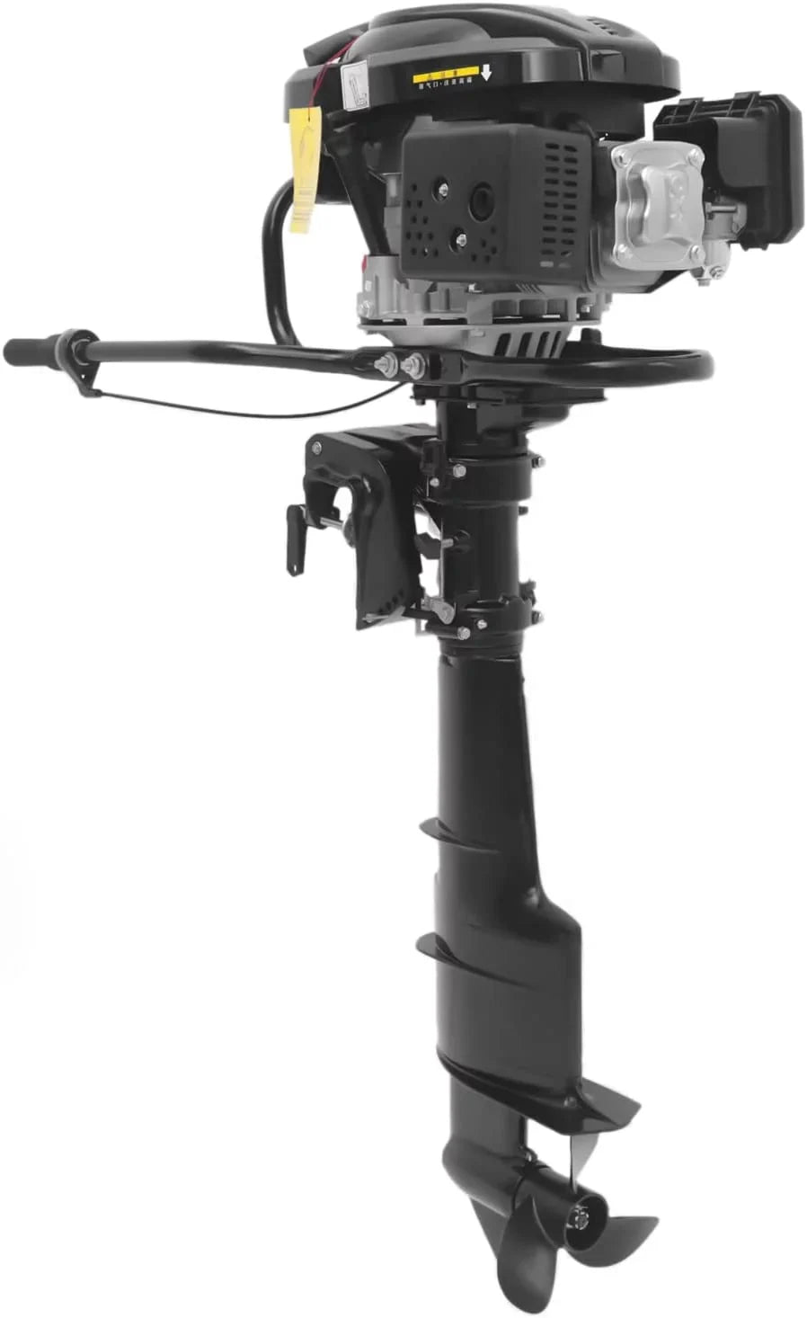 MONIPA Black Heavy Duty Outboard Motor 7.5HP 4 Stroke Outboard Motor vessel Engine with Air Cooling System for Aquaculture Fishing Outdoor Adventure