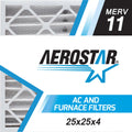 Aerostar 25x25x4 MERV  11, Pleated Air Filter, 25 x 25 x 4, Box of 6, Made in the USA