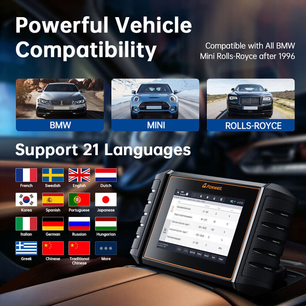 FOXWELL NT710 OBD2 Scanner Code Reader Bi-directional Scan Diagnostic Tool Relearn Coding Reset TPMS fit for