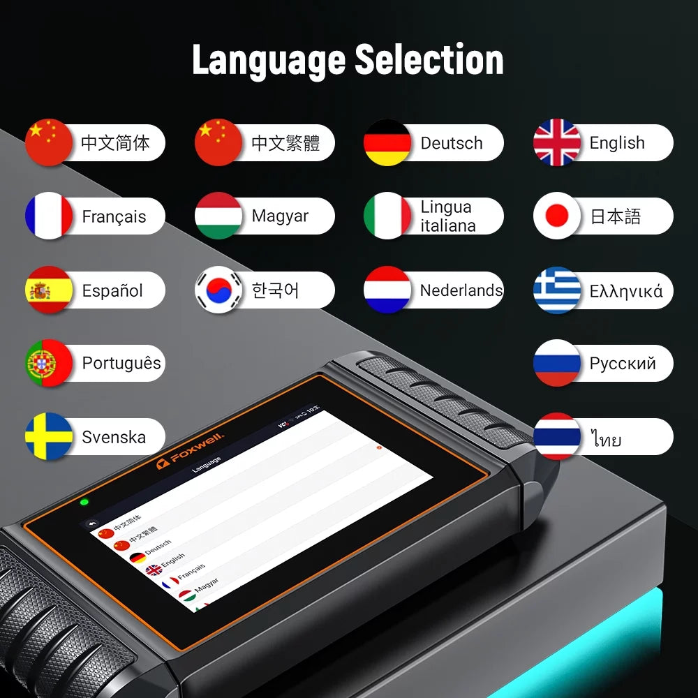 Foxwell NT726 OBD2 Scanner All Systems Diagnostic Tool ABS Bleeding SAS Calibration Oil EPB Throttle Reset 12 Maintainence Services Car Code Reader Free Update with a 5.5inch Touchscreen