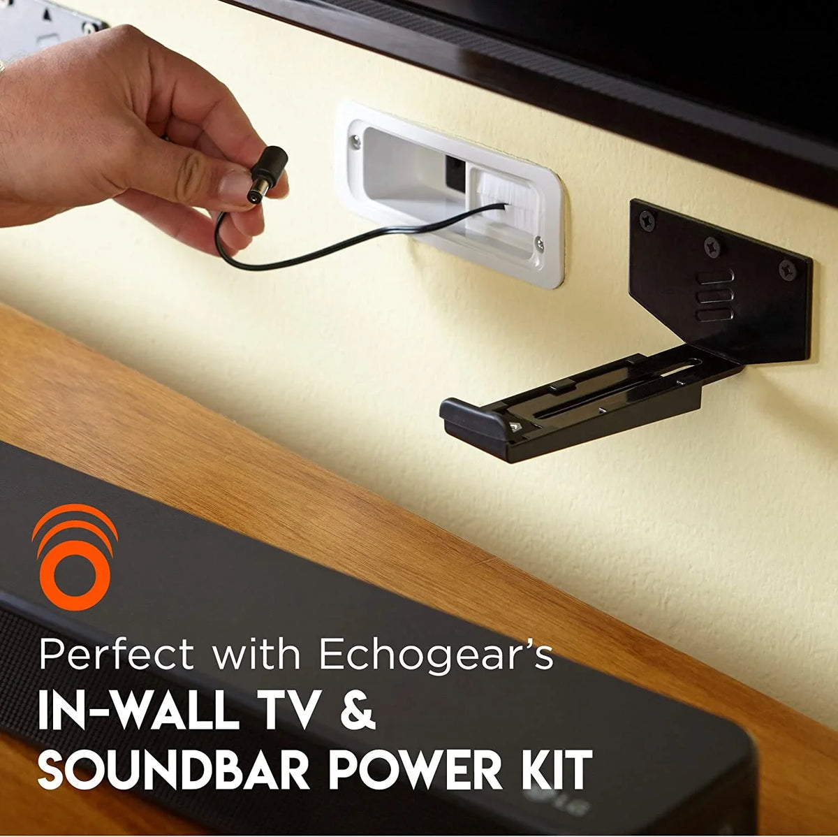 Echogear Universal Soundbar Wall Mount Bracket - Works with All Soundbars Including , Vizio, Roku, & More - Depth Adjustable for Dolby Atmos Soundbars