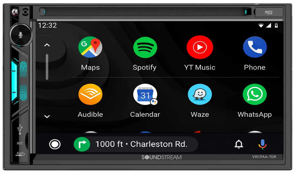 Soundstream VRCPAA-7DR 7" Car Monitor DVD Receiver w/CARPLAY/ANDROID AUTO+Camera