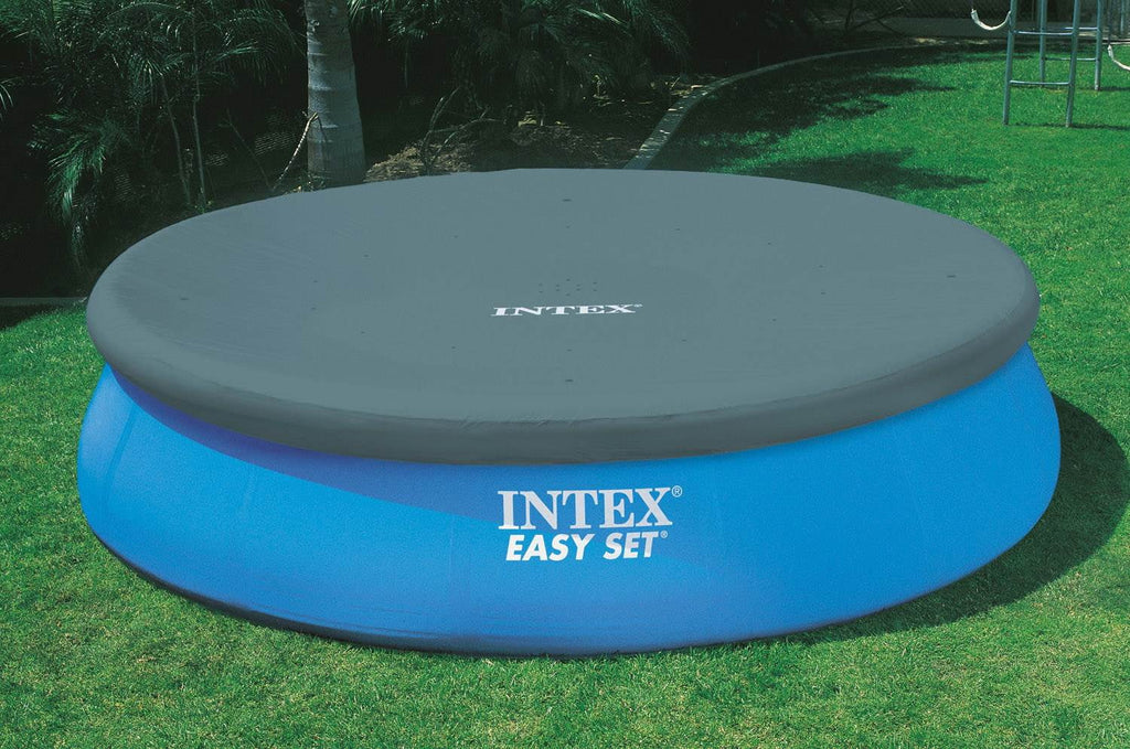 Intex 48in x 18ft Inflatable Round Metal Frame Above Ground Pool with Ladder, Pump & protector