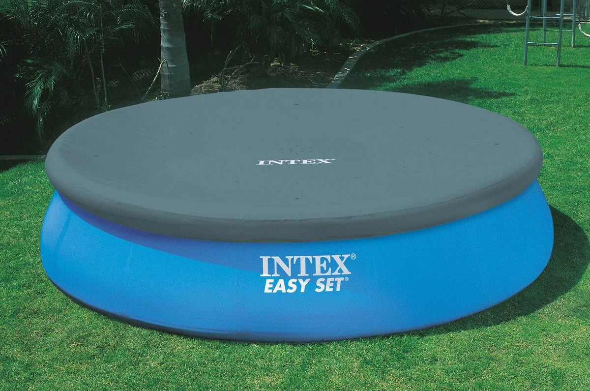Intex 48in x 18ft Inflatable Round Metal Frame Above Ground Pool with Ladder, Pump & protector
