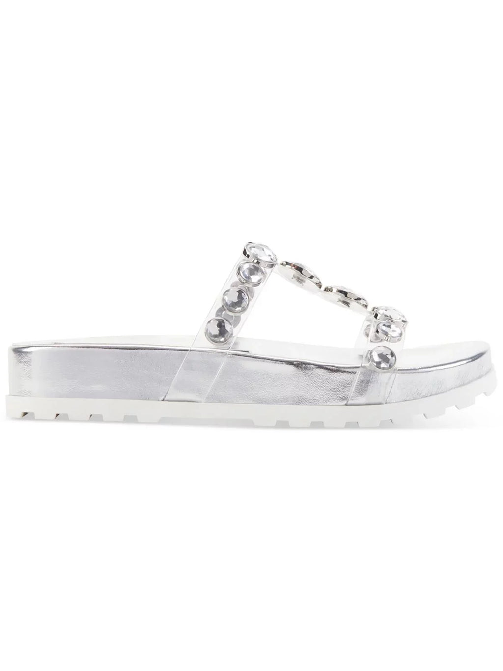 Karl Lagerfeld Paris Womens Belinda  Faux Leather Slip On Slide Sandals