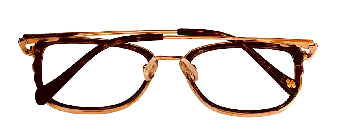 54mm. Lucky Brand Women's Eyeglass Tortoise Gold Butterly Metal D116