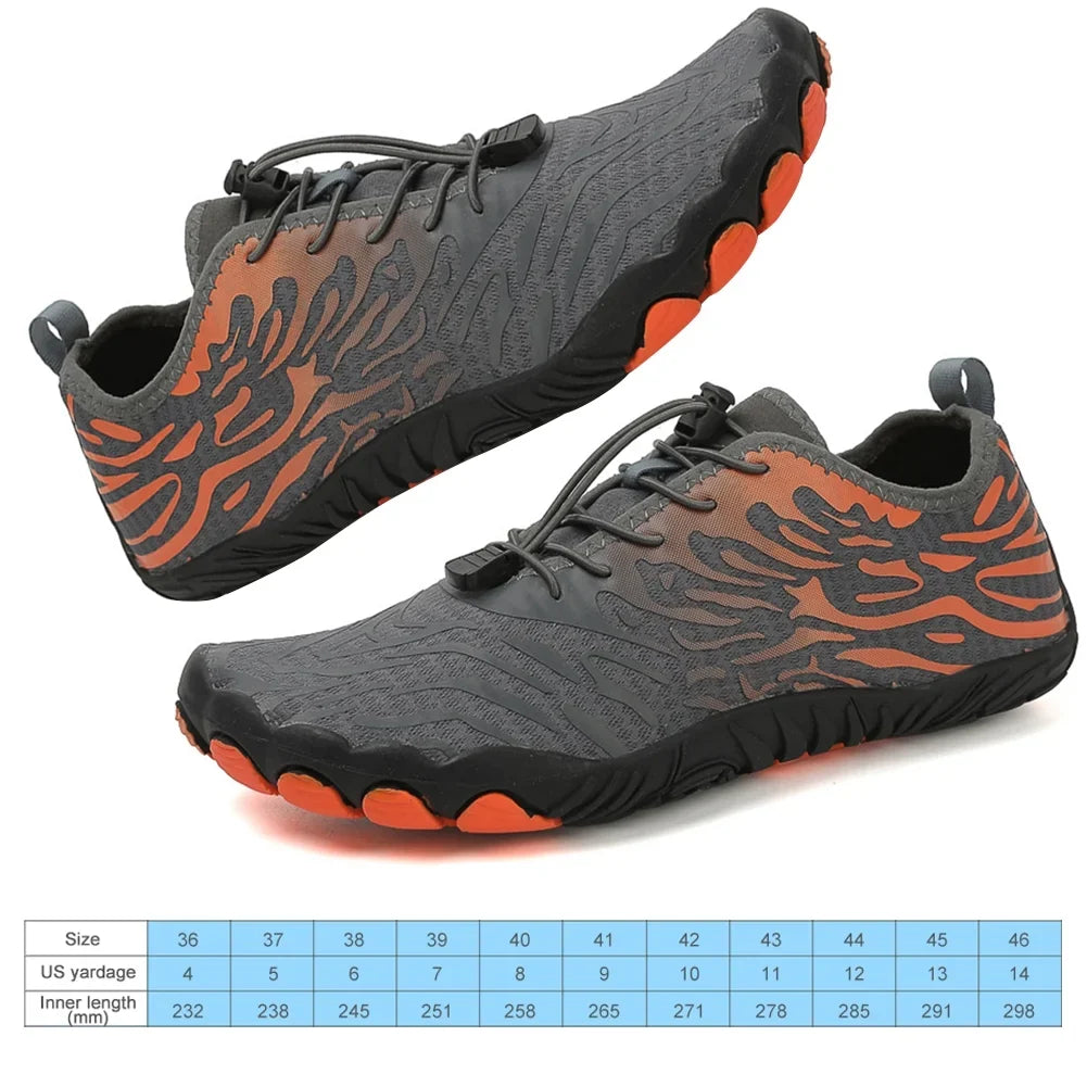 SunyaMood Wading Shoes Barefoot Diving Shoes Anti Slip for aqua Activities (Grey 40)