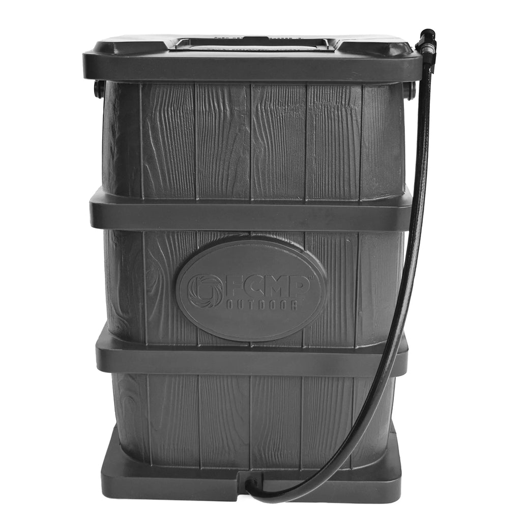 FCMP Outdoor WG4000-GRY Home Outdoor Wood Grain Rain liquid Catcher Barrel