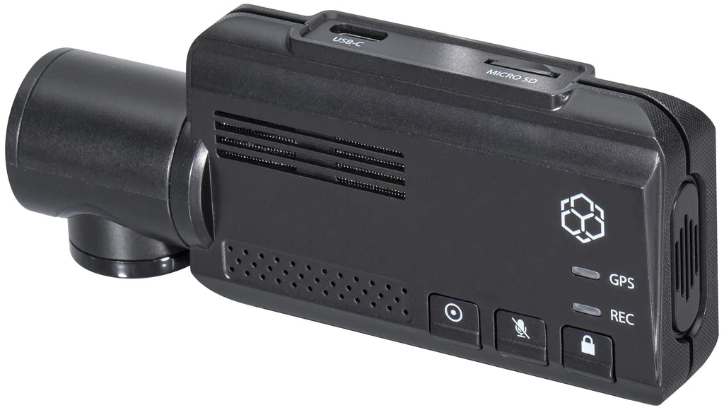 YADA 2K 360° RoadCam Pro - QHD 2K Compact Dashcam with App Control, Built-in GPS, 4-in-1 Split Screen Recording, 16GB SD Card Included, Black