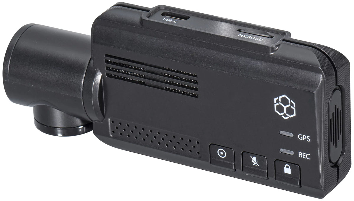 YADA 2K 360° RoadCam Pro - QHD 2K Compact Dashcam with App Control, Built-in GPS, 4-in-1 Split Screen Recording, 16GB SD Card Included, Black
