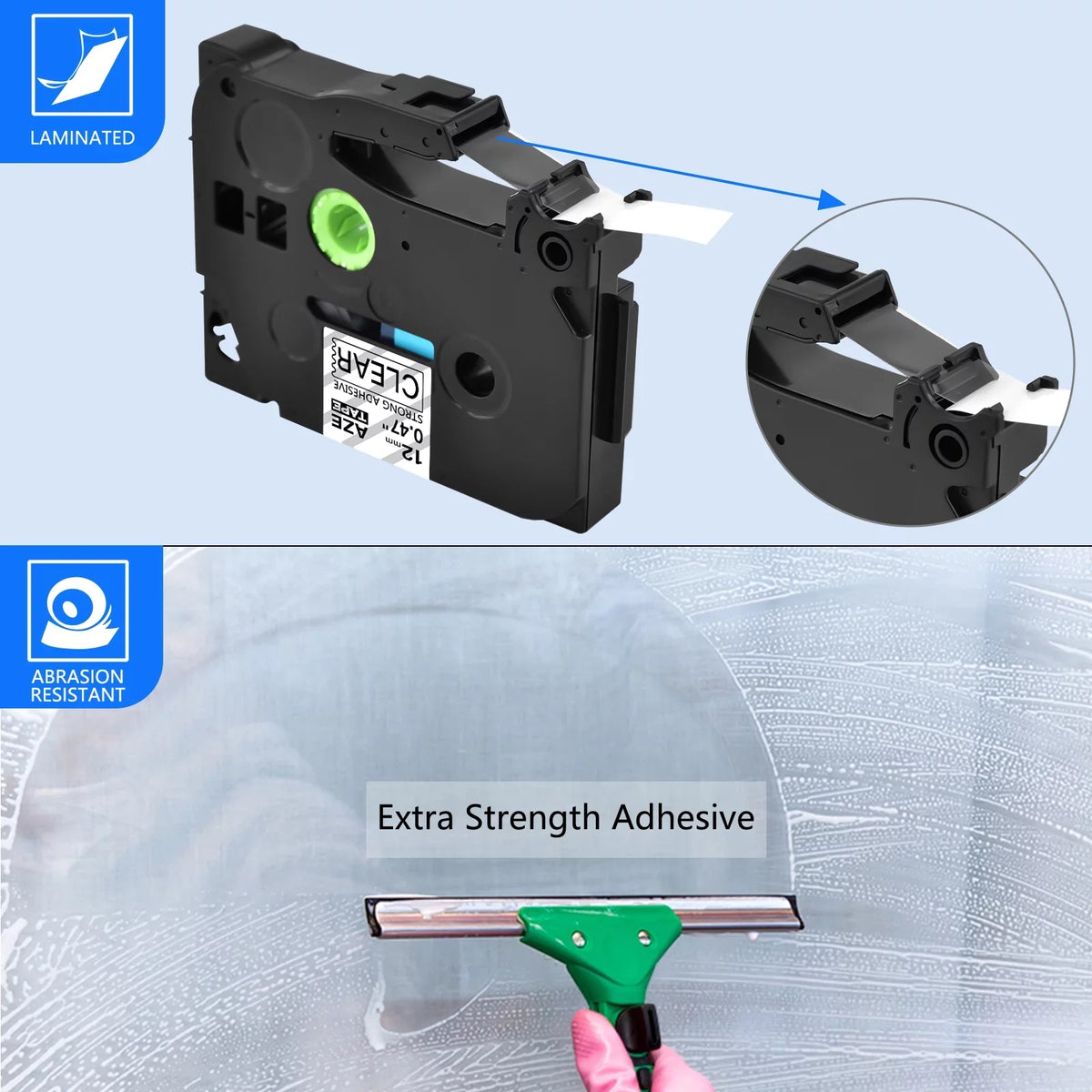 GREENCYCLE 20PK suitable for Brother P-touch Black on Clear 12mm TZ TZe TZe-S131 TZ-S131 TZ-131 TZe-131 Extra Strength Laminated Label Tape