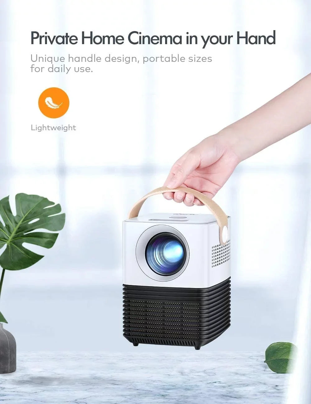 APEMAN LC450 Mini Portable Projector ,LCD Home Theater Support 1080P,120 inch Screen, 50000Hrs