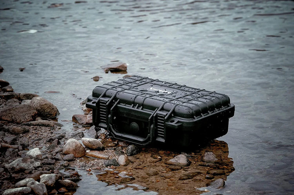MEIJIA Portable All elements IP67 Waterproof Protective Hard Case, Small Camera Case,Dry Case with Customizable Foam,Fit Use of Drones, Camera,Equipments, 11.65 x8.35 x3.78 (Elegant Black)