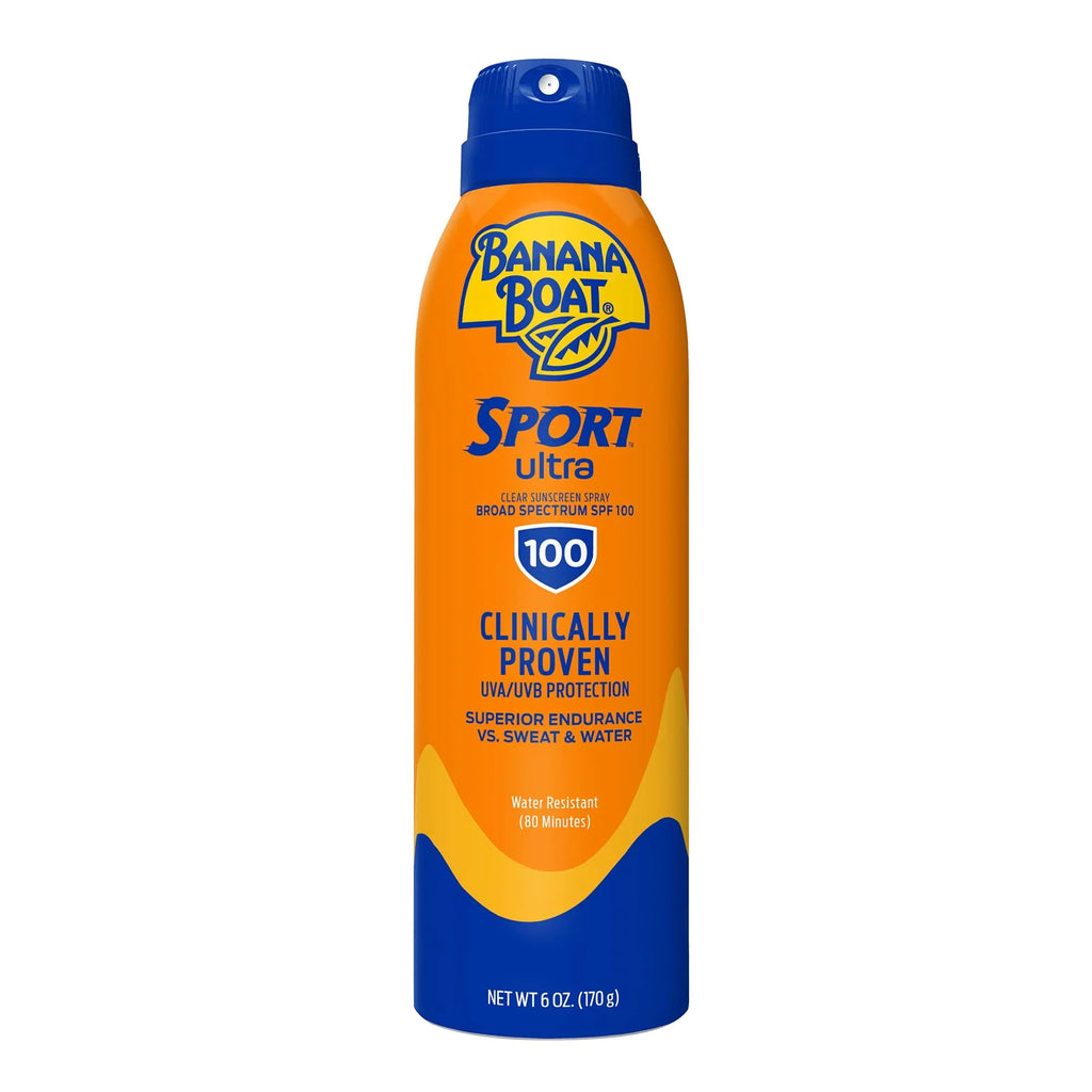 Banana vessel Sport Ultra SPF 100 Sunscreen Spray, 6oz | High SPF & moisture impervious
