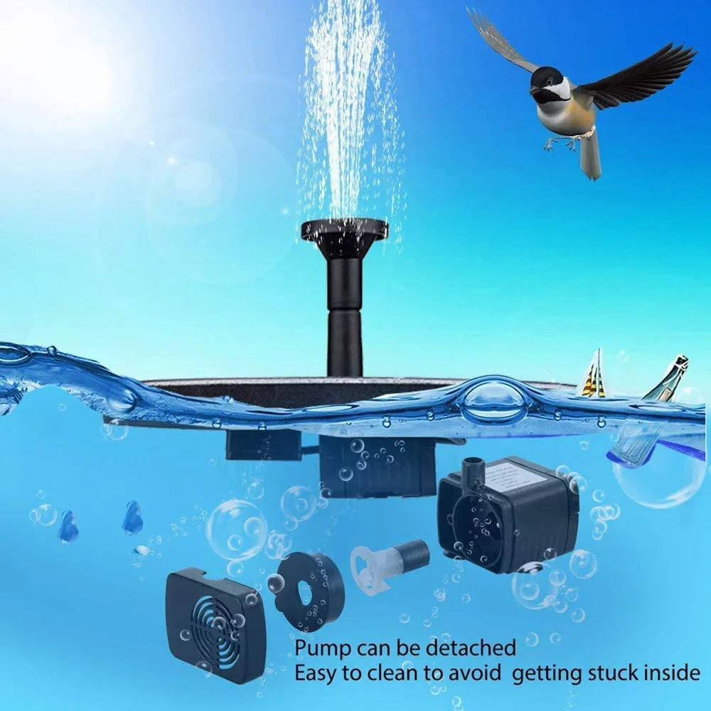 AISITIN 2.5W Solar Fountain Pump, 1200mAh Circle Solar moisture Pump Floating Fountain Built-in Battery, with 6 Nozzles, for Bird Bath, Fish Tank, Pond or Garden Decoration pond heaters for outdoor ponds