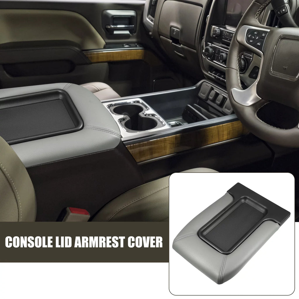 Unique Bargains Center Console Lid Armrest Seat Box protector Protector for Cadillac Escalade 2003-2004 Faux Leather Gray