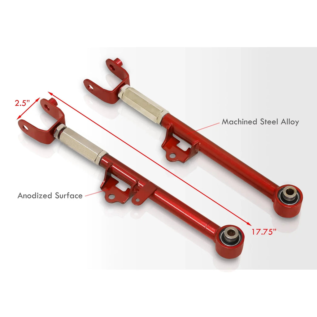 AJP Distributors Rear Lower Suspension Adjustable Toe Control Arms Rods LCA Kit Red appropriate/Replacement For Mazda Miata MX-5 ND MX5 2016 2017 2018 2019 2020 2021 2022 2023 16 17 18 19 20 21 22 23