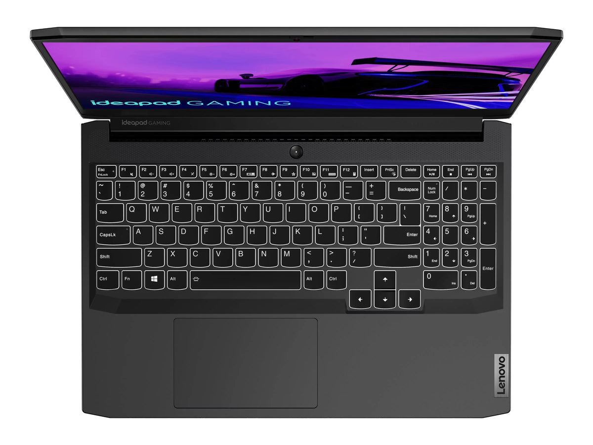 IdeaPad Gaming 3 15ACH6 82K2 - 180-degree hinge design - AMD Ryzen 5 5600H / 3.3 GHz - Win 11 Home - GF RTX 3050 Ti  - 8 GB RAM - 512 GB SSD NVMe, TLC - 15.6" IPS 1920 x 1080 (Full HD) @ 120 Hz - Wi-Fi 6 - shadow black - kbd: US