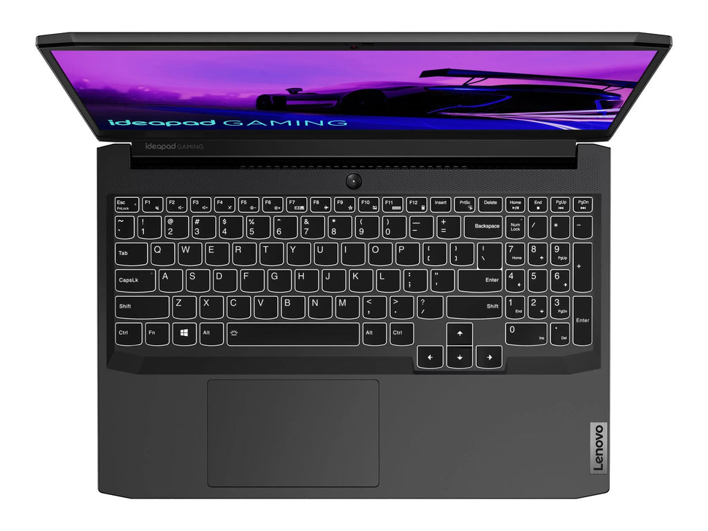 IdeaPad Gaming 3 15ACH6 82K2 - 180-degree hinge design - AMD Ryzen 5 - 5600H / up to 4.2 GHz - Win 10 Home 64-bit - GF RTX 3060  - 8 GB RAM - 512 GB SSD NVMe - 15.6" IPS 1920 x 1080 (Full HD) @ 120 Hz - 802.11a/b/g/n/ac/ax - shadow black - kbd