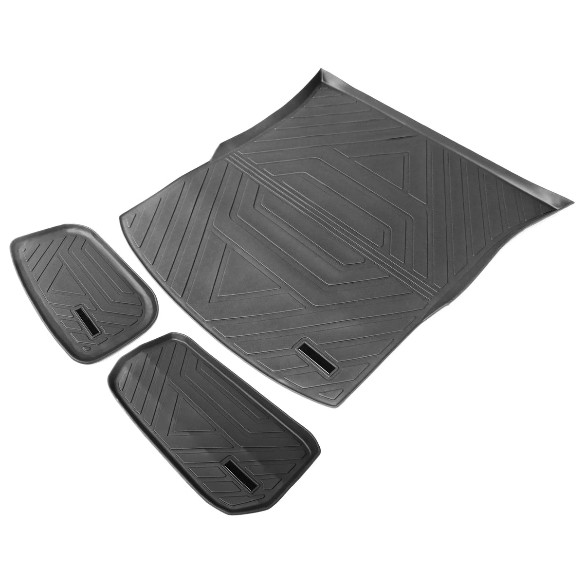 Ikon Motorsports Trunk Mats Cargo Liner matching with 2020-2023 Tesla Model Y Black TPE All climate Waterproof Anti-Slip Frunk Trunk Under Cargo Storage Liner Mat Interior Accessories 3PCS