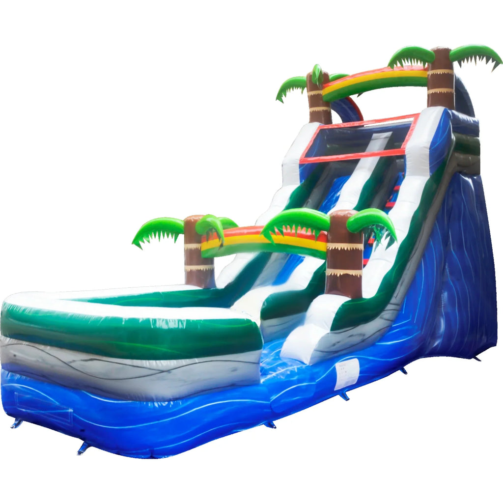 GOOSH 16 ft Palm Tree Inflatable moisture Slide with Air Blower, Kids Blow Up moisture Slide, Outdoor Commercial liquid Slide-Climbing Wall, Slides & Splash Pool