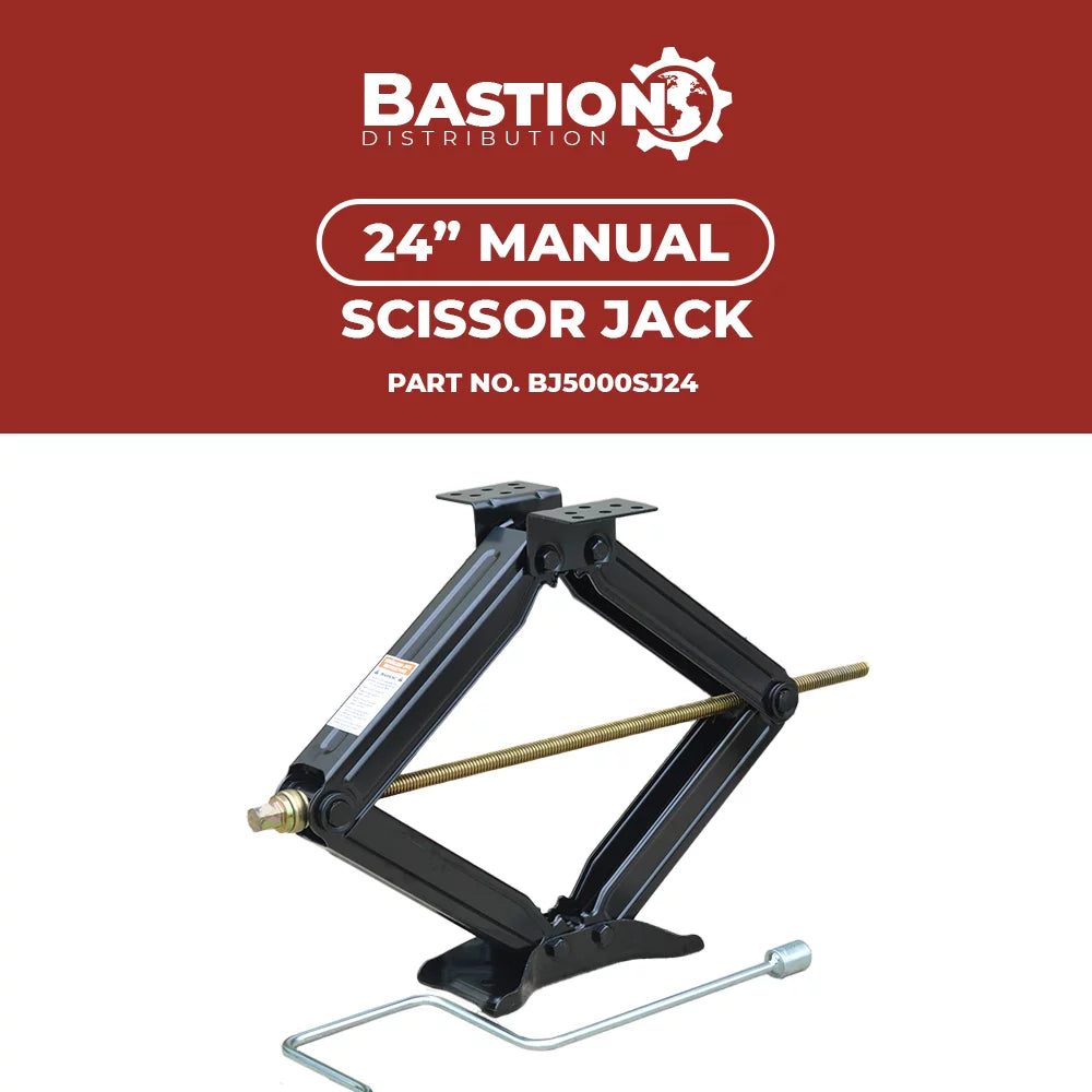 Bastion Distribution Two New 24" Scissor Jacks | 5000lb Capacity | 4-24” Adjustable Height | excellent For Stabilizing Trailers, Campers & More | BJ-5000MSJ24