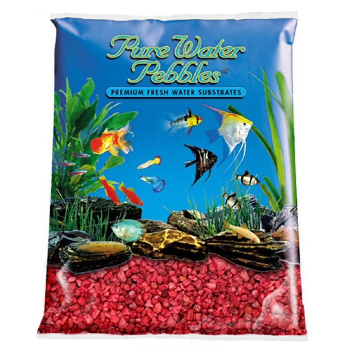 Pure aqua Pebbles Aquarium Gravel - Currant Red 25 lbs (3.1-6.3 mm Grain)