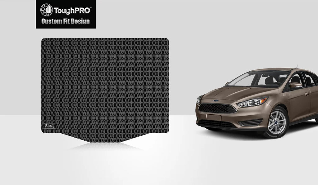 ToughPRO - Trunk Mat suitable with  Focus - All atmospheric conditions Heavy Duty (Made in USA) - Black Rubber - 2012