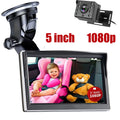 Luosen Baby Car Camera 1080P, Baby Mirror for Car Back Seat with 5 Inch HD Monitor, Rear Facing Infant Camera Clear Night Vision, Newborns Travel Safety Kit