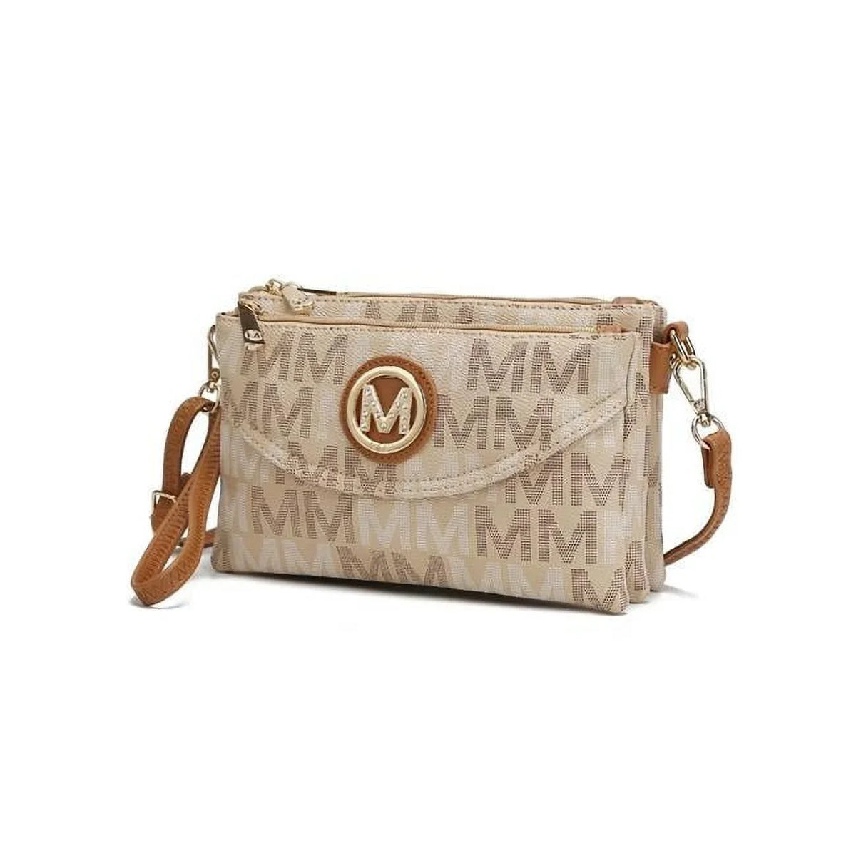 MKF-MU6363BG Ishani Five Compartments M Signature Crossbody Bag. MKF Collection by Mia K