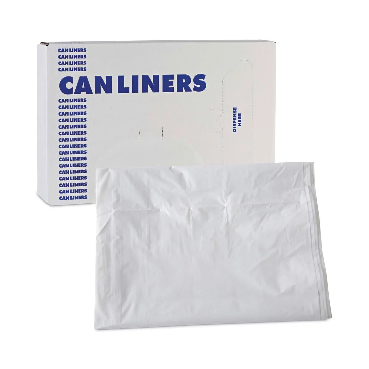 Boardwalk Linear Low Density Industrial Trash Bags, 60 gal, 0.9 mil, 38 x 58, White, 100/Carton