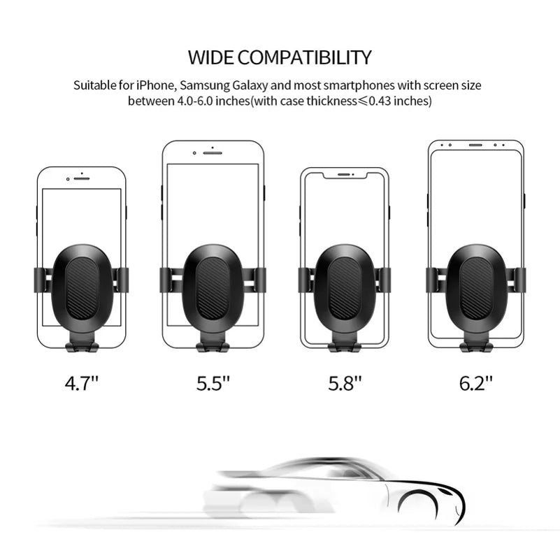 Air Vent Car Mount for Jitterbug Smart3 Phone - Holder Dock Cradle Gravity Auto Lock Q1R suitable With Lively Jitterbug Smart 3 Model