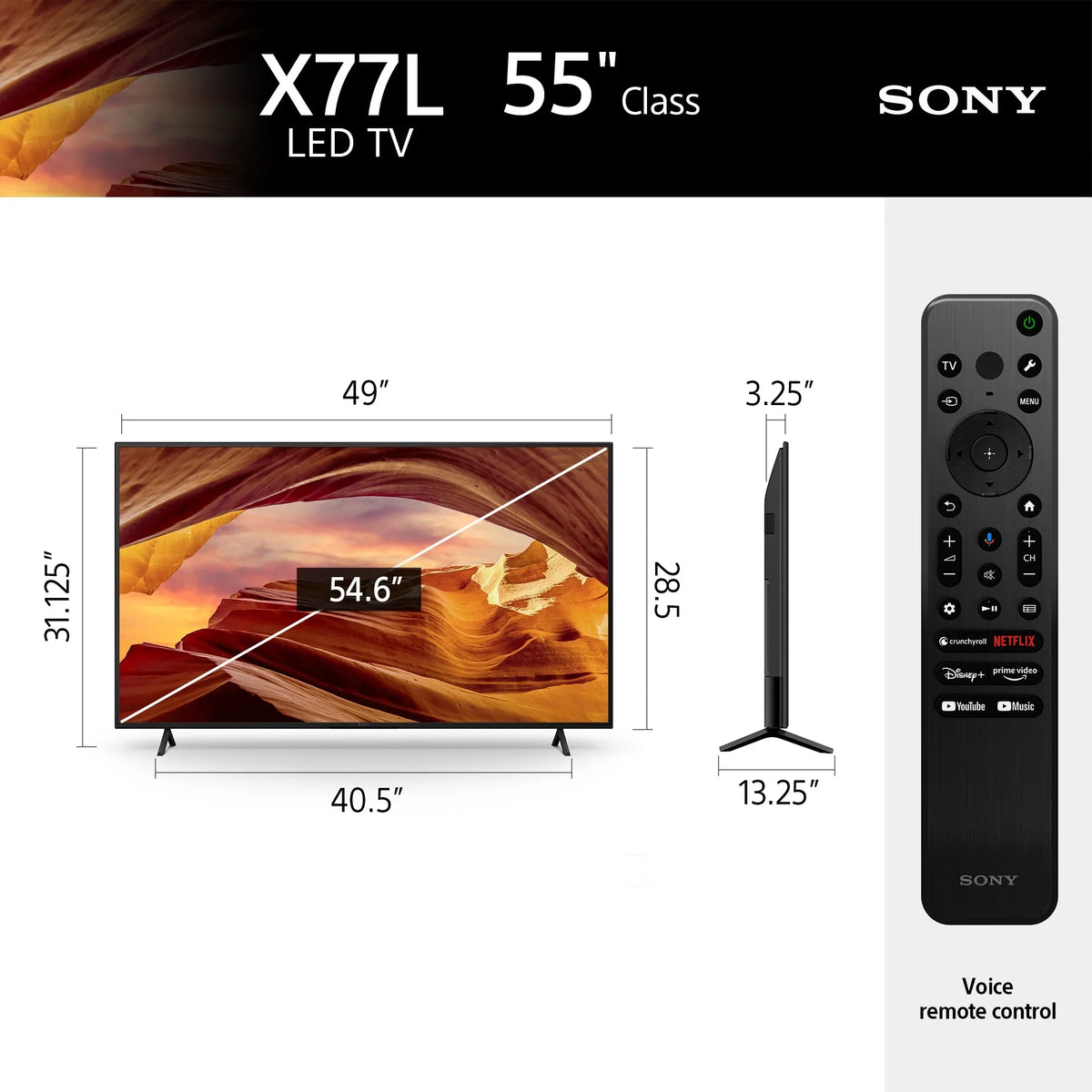 Restored  55” Class X77L 4K Ultra HD LED Smart Google TV KD55X77L - 2023 Model (Refurbished)