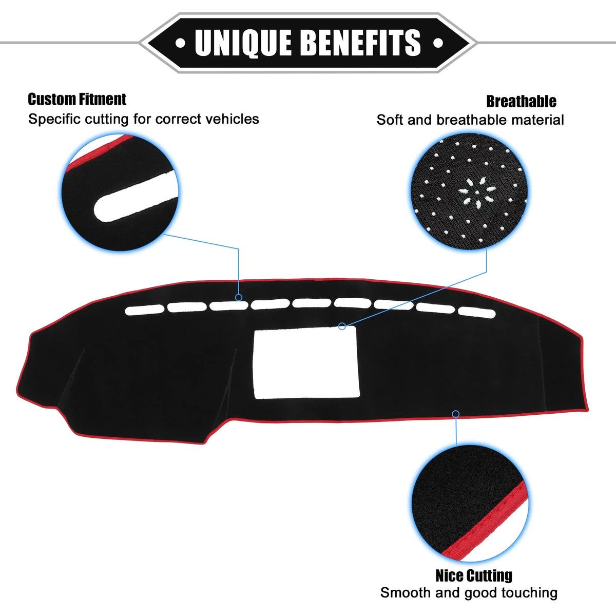 Unique Bargains Car Center Console Dashboard shield Mat matching for  F150 2008-2014 Protective Polyester Black
