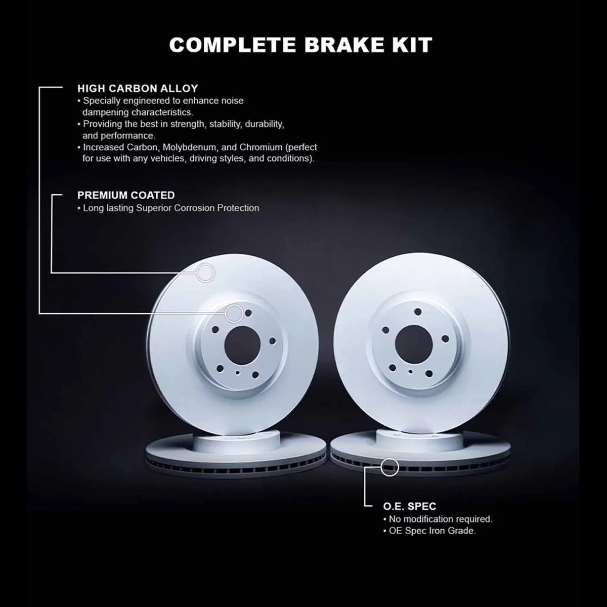 R1 Concepts Wdpn2 03055 R1 Concepts Brake Rotor Carbon Coated Fits select: 2022 KIA NIRO, 2019-2022 HYUNDAI KONA