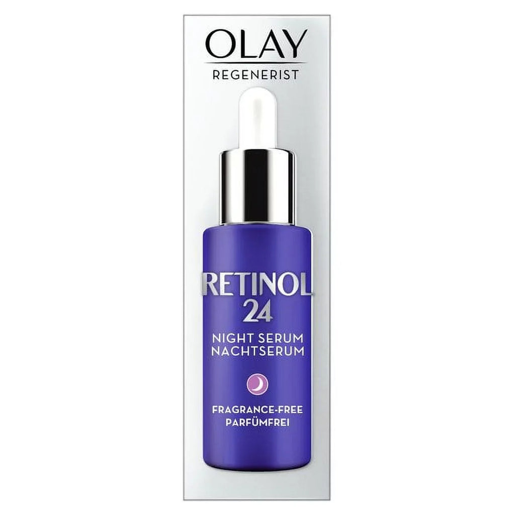 Olay Regenerist Retinol 24 Night Serum with Retinol 40ml - European Version NOT North American Variety - Imported from United Kingdom by Sentogo - SOLD AS A 2 PACK