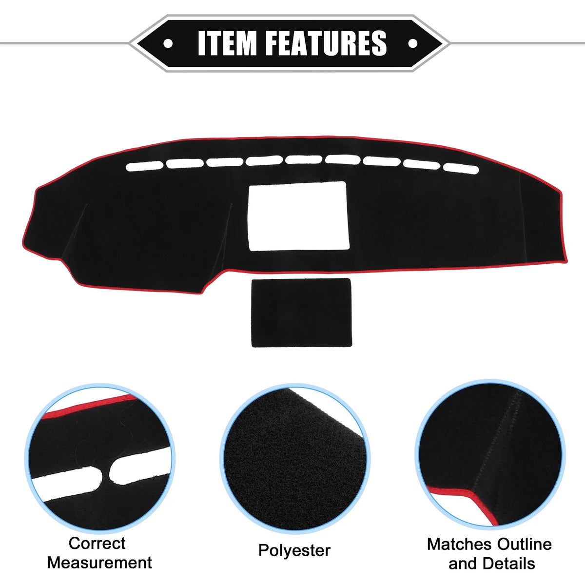 Unique Bargains Car Center Console Dashboard shield Mat matching for  F150 2008-2014 Protective Polyester Black