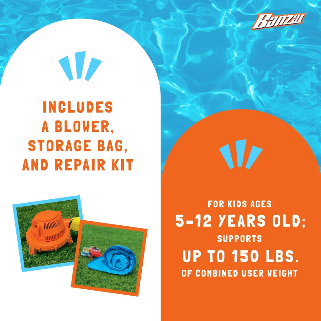 Banzai Surf Rider Kids Inflatable Outdoor Lagoon aqua Slide Splash Park